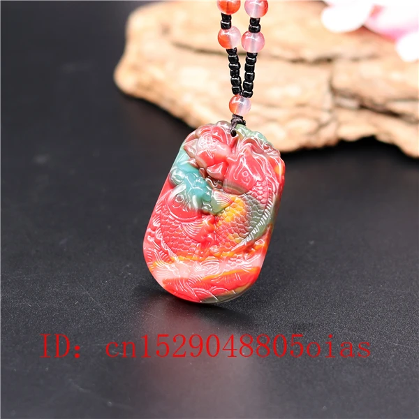 Натуральный цвет Нефритовый камень с подвеской со знаком Рыб ожерелье Китайский