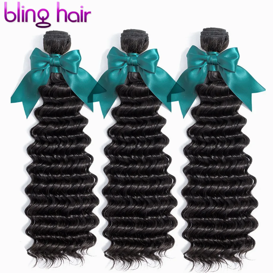 Шикарные волосы 3/6/9 пряди волос глубокая волна человеческих перуанских Волосы Remy