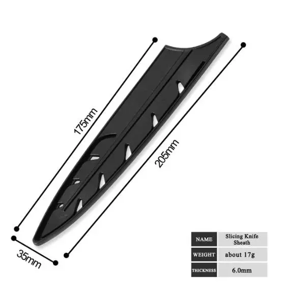 For 8 inch Slicing MYVI ножи Чехлы для кухонных ножей оболочка для 8 ''шеф-повара нарезки хлеба 7'' Santoku разделочные ножи черный пластиковый нож Лезвие защита - Цвет: For 8 inch Slicing
