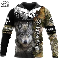 plstar cosmos animal hunting wolf hunter tattoo symbol streetwear harajuku newfashion 3dprint hoodiessweatshirtszipjacket s14