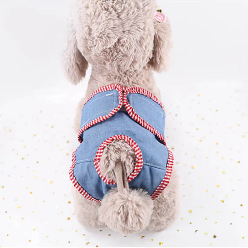 Прочные джинсовые подгузники для домашних животных моющиеся в стиральной машине