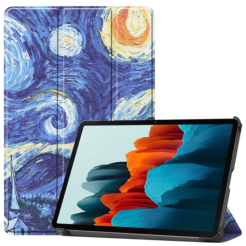 Милый чехол с принтом для Samsung Galaxy Tab S7 умный SM T870 T875 Жесткий Чехол ПК|Чехлы