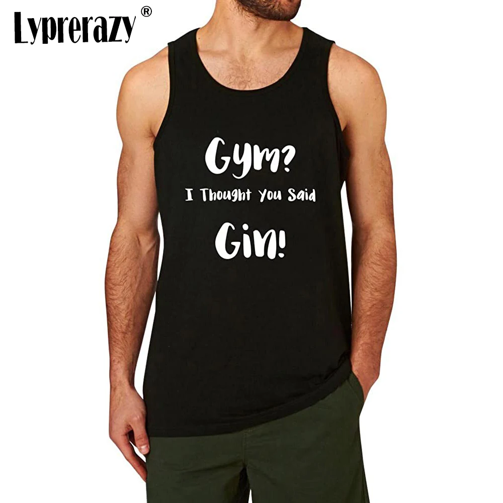 

Lyprerazy мужские спортивные майки, забавные мужские летние хлопковые майки с принтом надписи «Я думал, Джин»