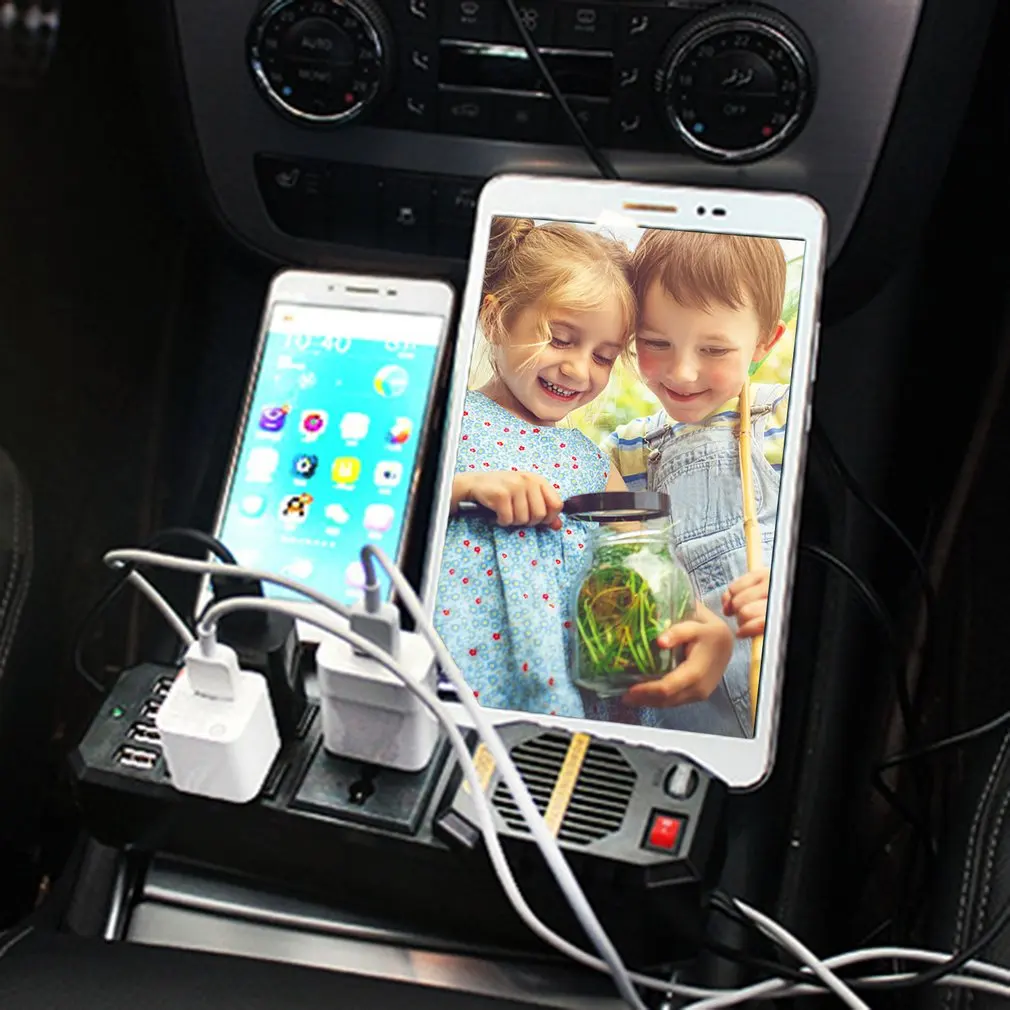 200W Mini Car Vehicle Inverter DC 12V to AC 220V USB Output High-power Power Small Special Edition | Электроника