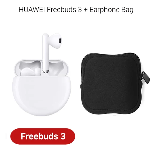 Беспроводные наушники huawei Freebuds 3 TWS, Bluetooth наушники с активным шумоподавлением, Bluetooth 5,1, управление нажатием, 20 часов работы - Цвет: White add bag