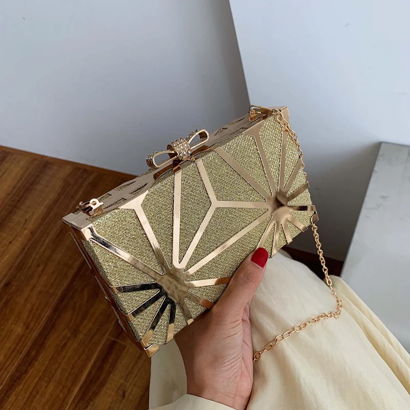 Роскошные брендовые дизайнерские акриловые металлические украшения клатчи