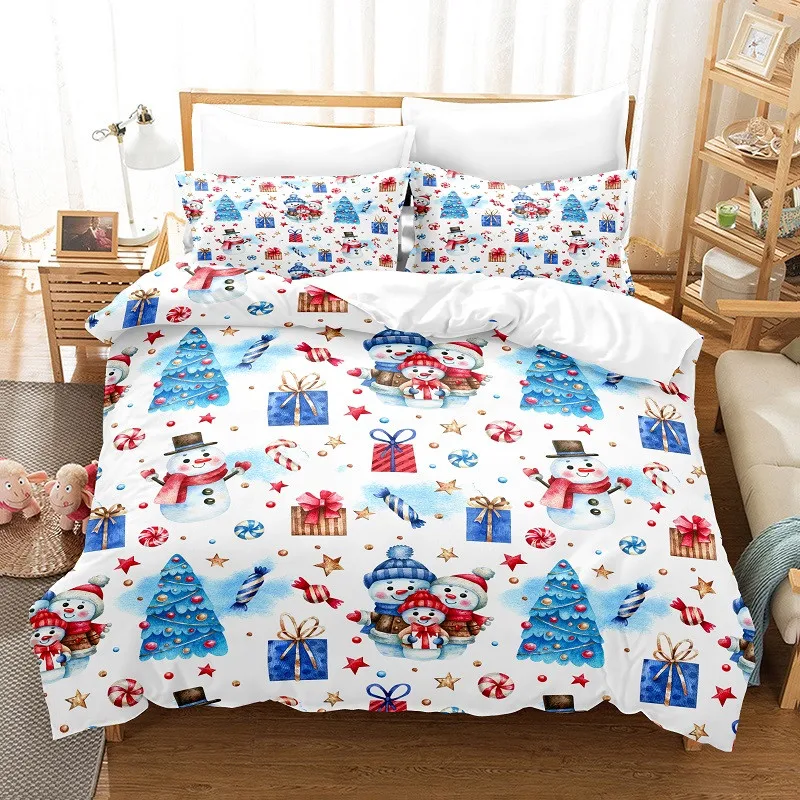 

Glücklich Weihnachten Bettbezug-set 3d Digitaldruck Bett Leinen Mode Design Tröster Abdeckung Bettwäsche-sets Bett Set