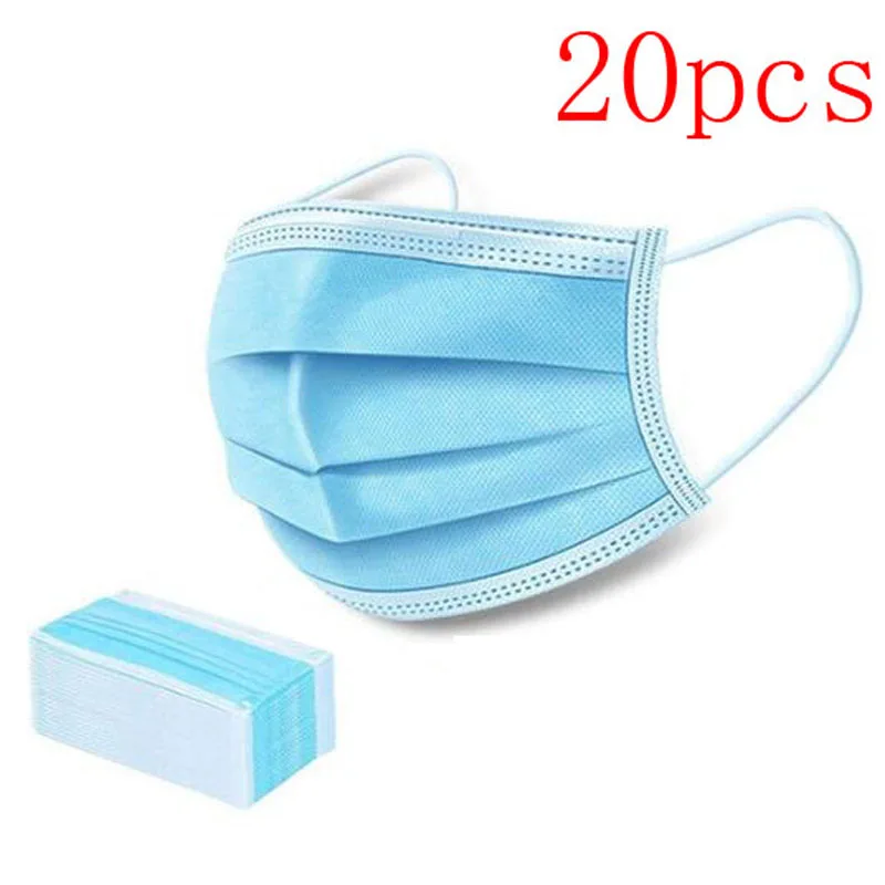 Маска одноразовая трехслойная Пылезащитная из нетканого материала 20 шт.|Маски| |