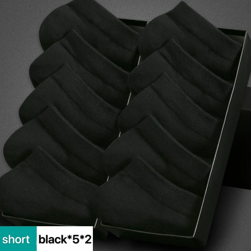 nanjiren 10 pairs Socks Men's In-tube Cotton Deodorant Sweat Absorbing Stockings Black Trend | Мужская одежда