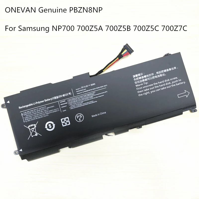 

Оригинальный аккумулятор для ноутбука Samsung NP700 700Z5A 700Z5B 700Z5C 700Z7C 14,8 V 80WH