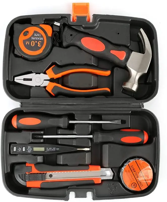

9PCS Hand Tools Set Repair Screwdriver Knife Portable Tool Box Storage Case Household Repair Hand Tool Kit