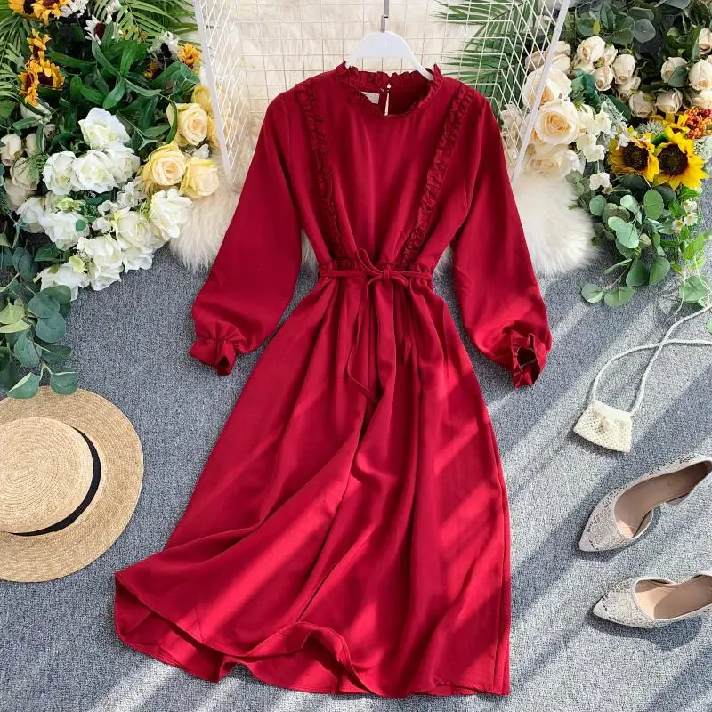 2019 Новое модное женское платье vestidos французских Женщин под милое женская