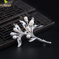 freshwater pearls olive branch leaves brooch for women original handmade female party vintage jewelry 2021 new