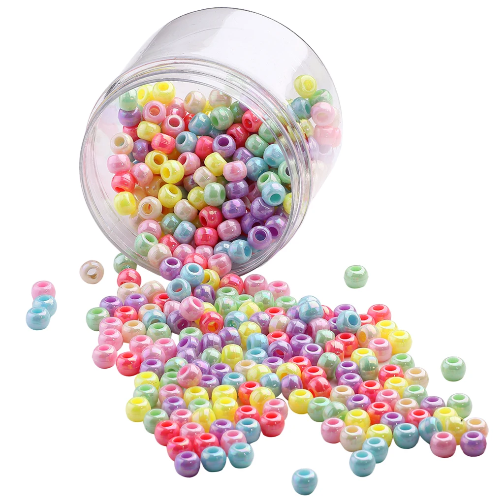 Разноцветные Непрозрачные Акриловые пластиковые бусины пони 500x лот для детских