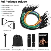 150 pound elastic rope fitness rally home door sports fitness suit 11 piece multi function tension belt