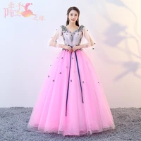v neck three quarter sleeves princess girl lady ball gown lace up quinceanera dress ball gown applique floor length
