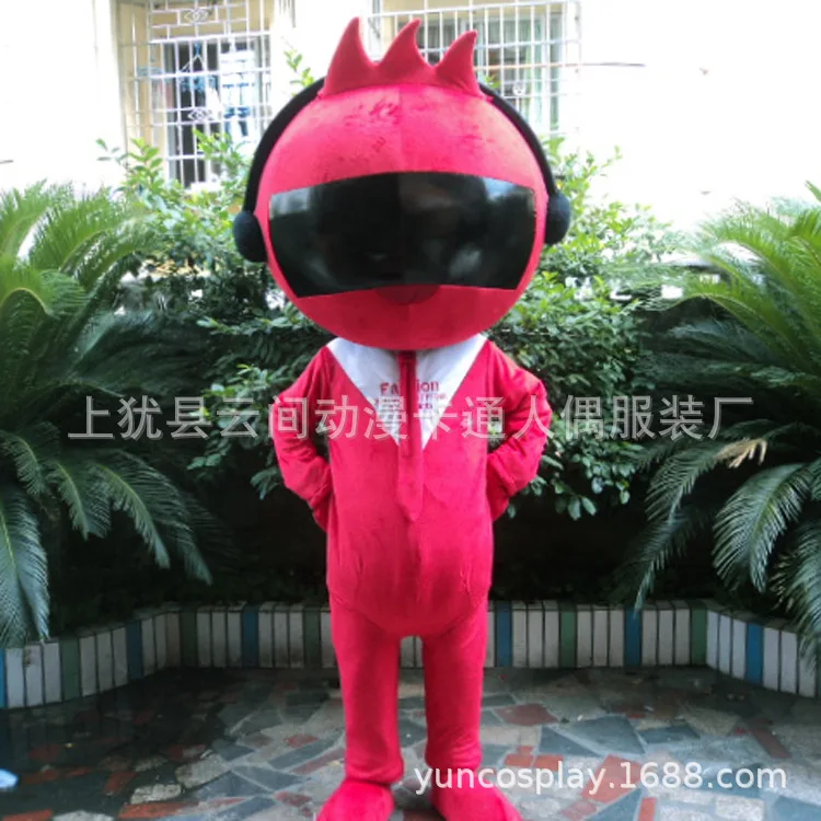 

Furry Red Robot Mascot Costume Cute and Handsome Walking Cartoon Doll Advertising Campaign Promotion Doll Costume