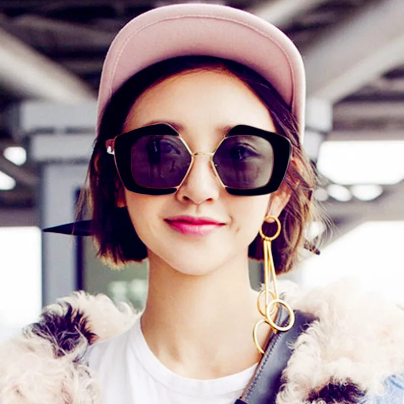 AOXUE винтажные негабаритные Квадратные Солнцезащитные очки для женщин и мужчин