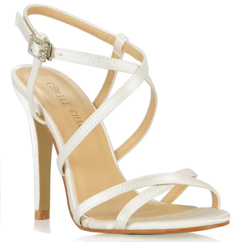 Свадебные Вечерние туфли на шпильке Женские сандалии с ремешком лодыжке Scarpe