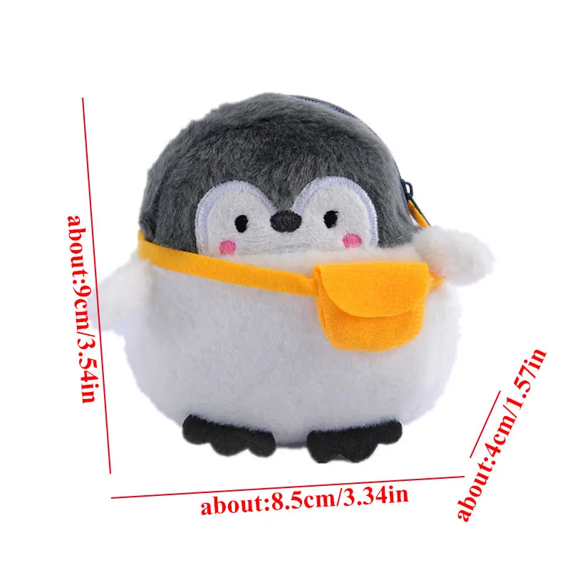 

Plush Penguin Coin Purse Soft Lipstick Bags Data Line Bag Cute Penguin Plush Mini Wallet Girls Lovers Valentine's Gifts