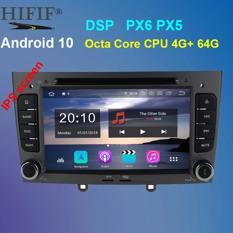 Мультимедийный автомобильный dvd плеер PX6 7 дюймов 1024*600 Восьмиядерный процессор