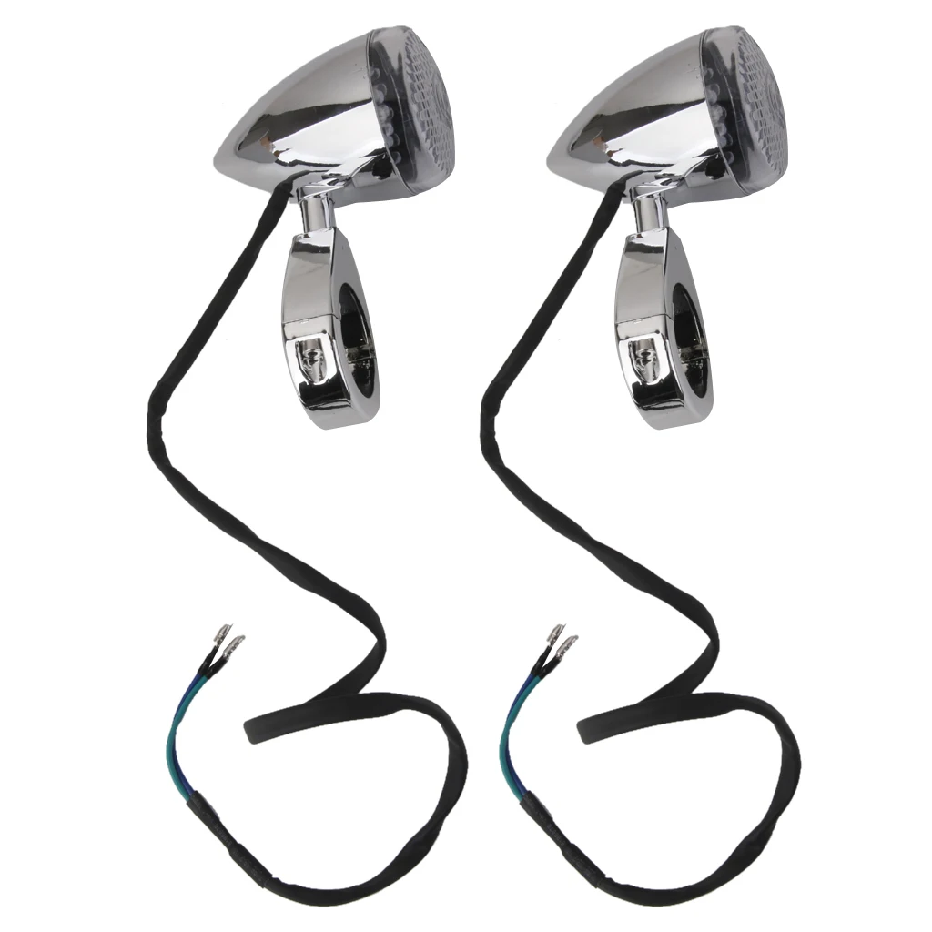 

2pcs Front Motorcycle LED Turn Signal Light Indicator Amber Lamp For