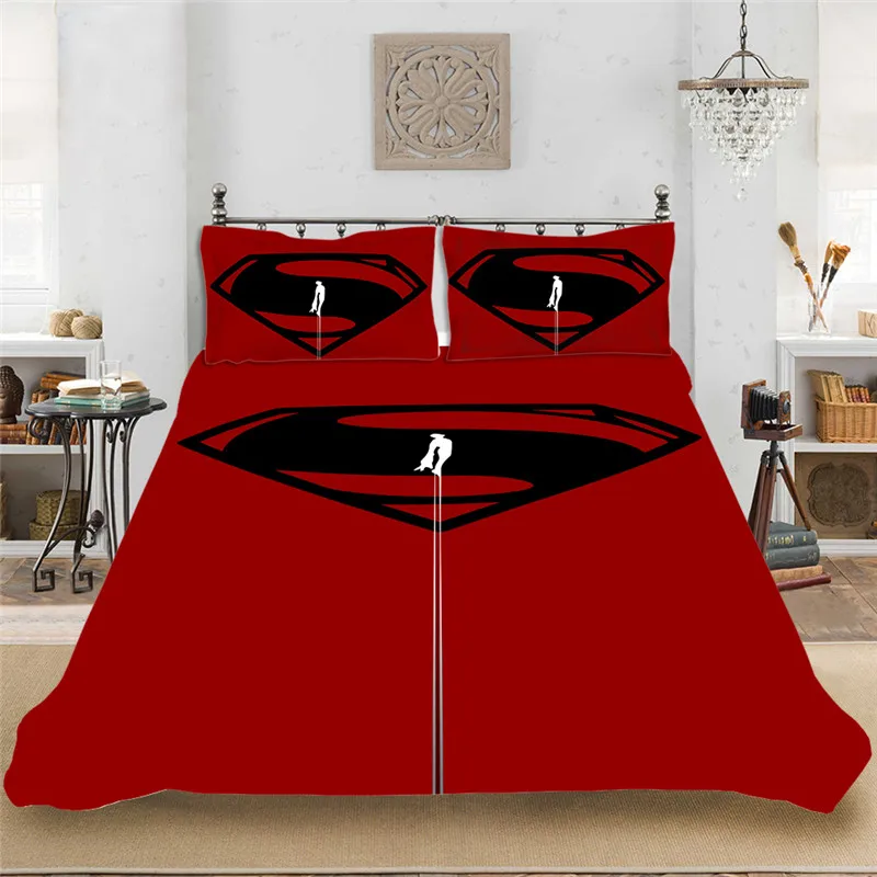 Комплект постельного белья с рисунком Супермена мягкий модный пододеяльником
