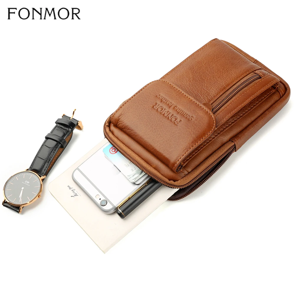 Повседневная поясная сумка Fonmor из натуральной кожи для мужчин миниатюрный