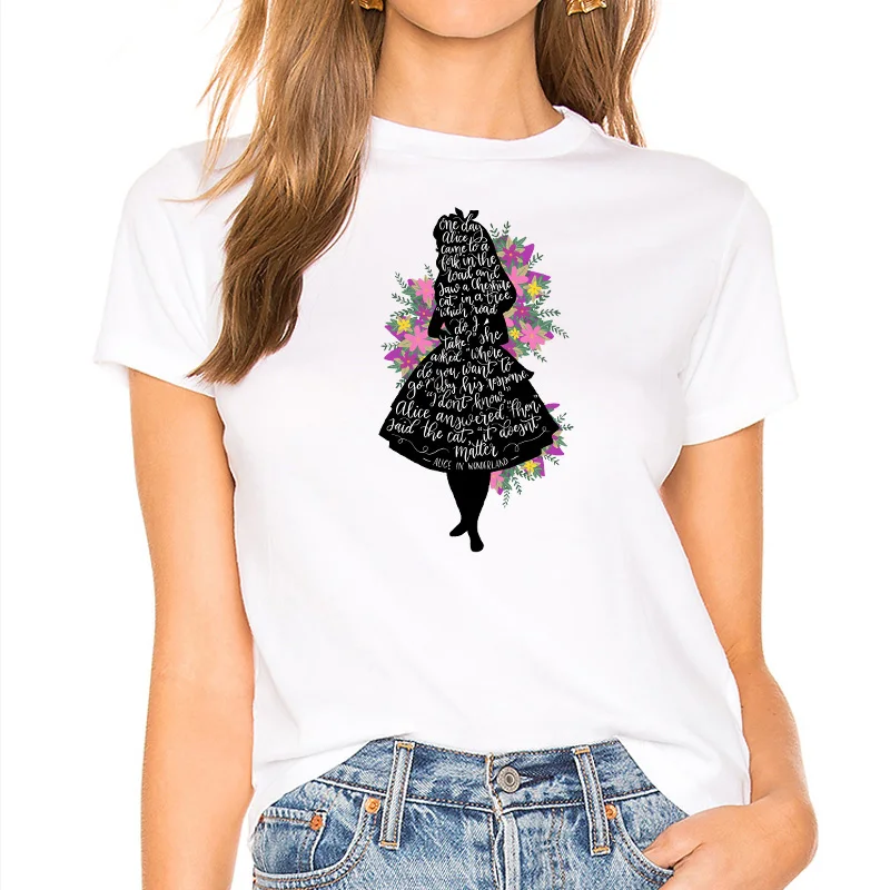 Женская футболка с принтом Алиса в стране чудес | одежда