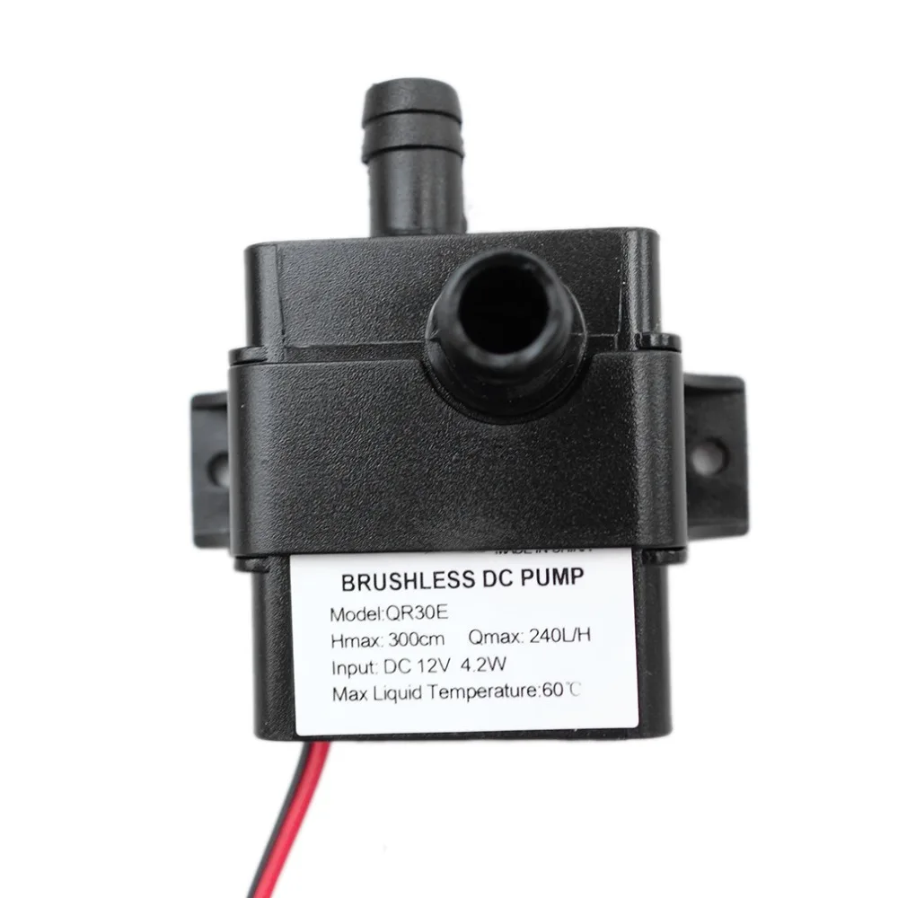 

QR30E водонепроницаемый Бесщеточный насос DC 12V 4,2 W 240L/H расход погружные водяные насосы сверхтихий мини водяной насос Бесплатная доставка