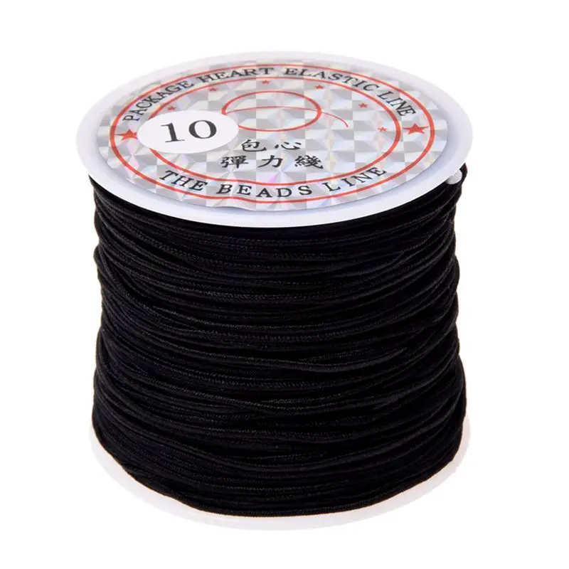 Качественный рулон шнур лента эластичная 1 мм черная длина 24 м|Нитки для пряжи| |
