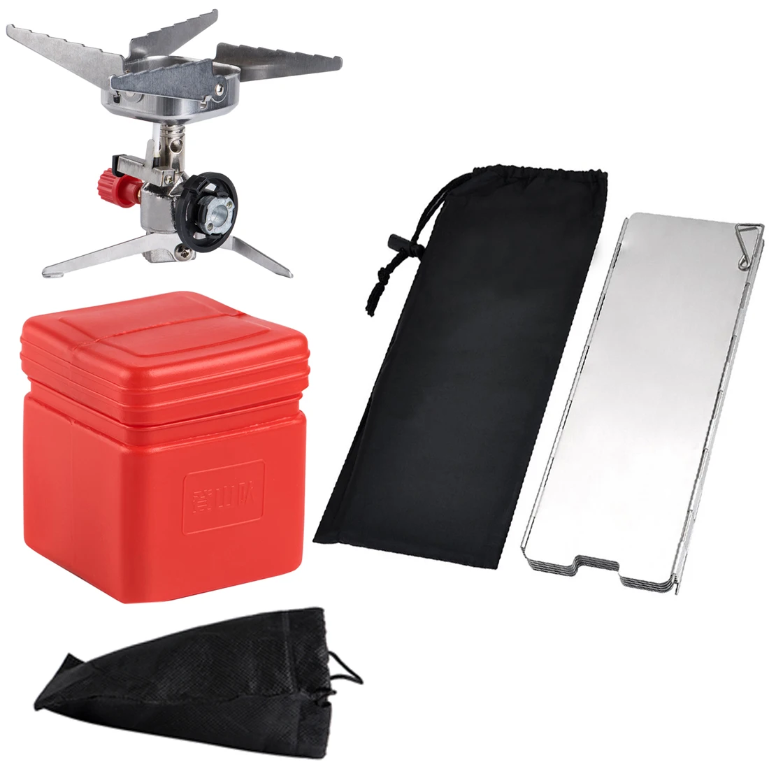 Туристическая плита уличная ветрозащитная портативная Кассетная печь