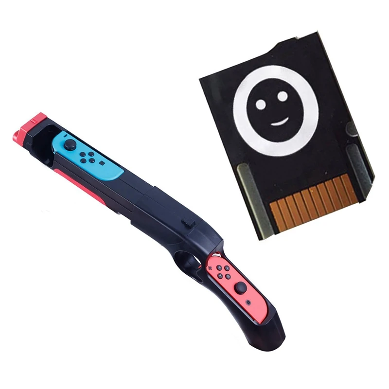 

1 Pcs Micro-Card Adapter For Version 2.0 Game Black & 1 Pcs Game Gon Shape Handle Shot Games Game Gon