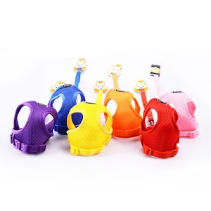 Сетчатая шлейка с шлейка для собаки домашнего животного и поводком для маленьких щенков, жилет для кошек, ошейник для чихуахуа, мопса, бульдога, кота