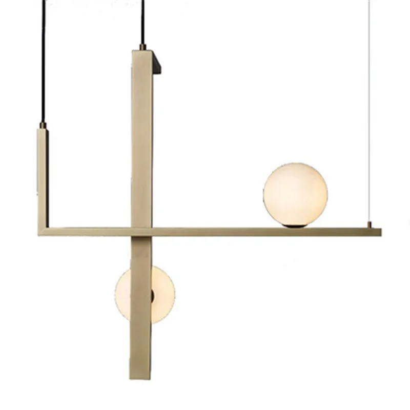 Скандинавский минималистичный Креативный дизайн люстра из латуни стеклянный