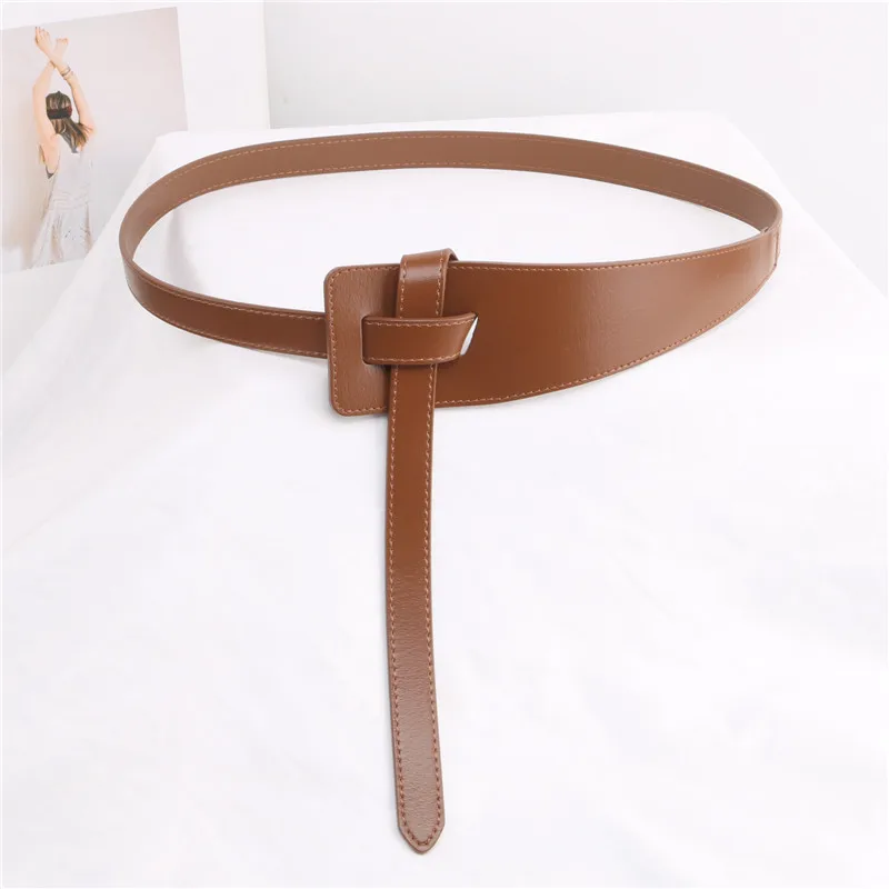 Han edition contracted tie line pressing derma irregular waist sealing female adornment coat cardigan joker leather belt belt