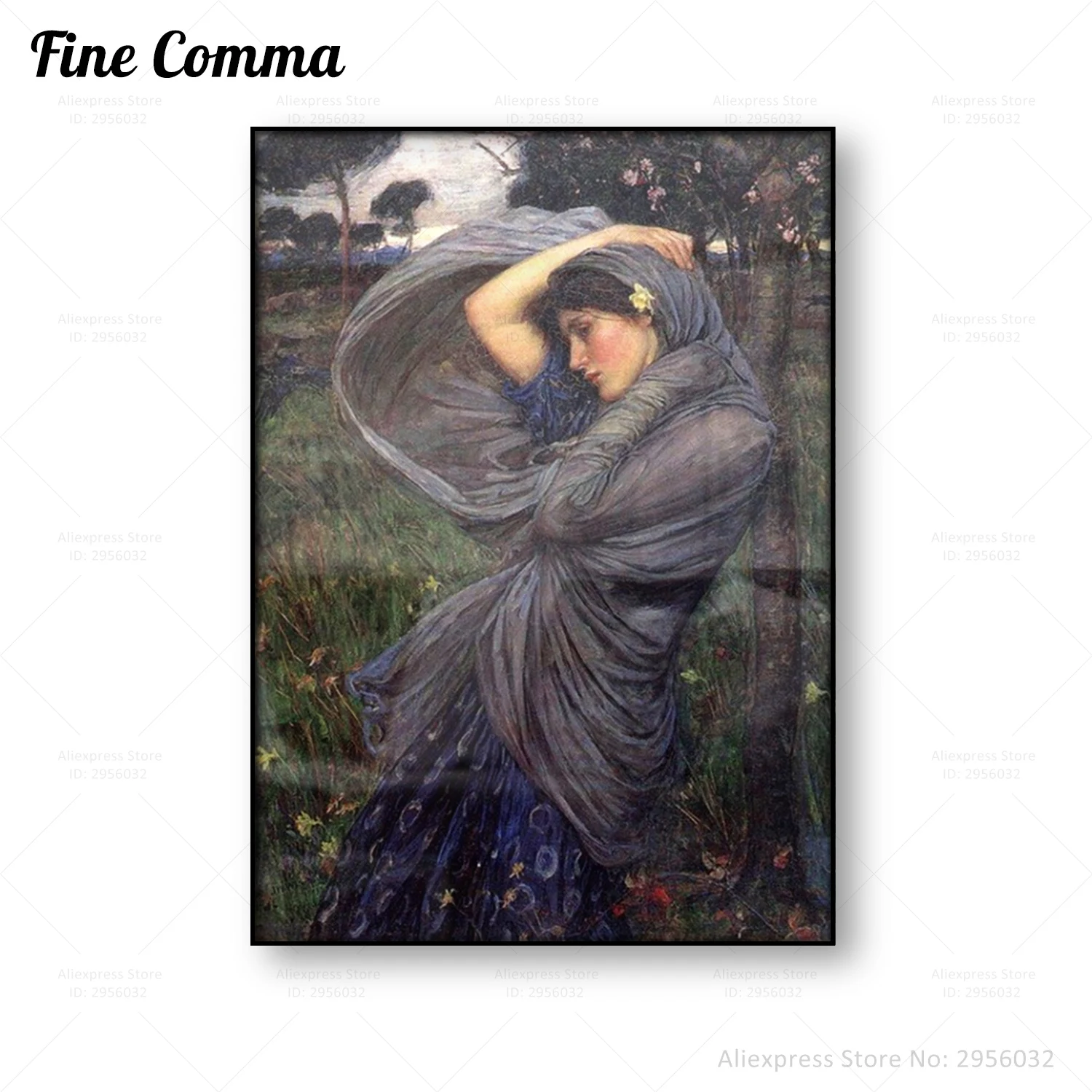 Винтажная живопись плакат Boreas John William Waterhouse настенная холст копия Репродукция