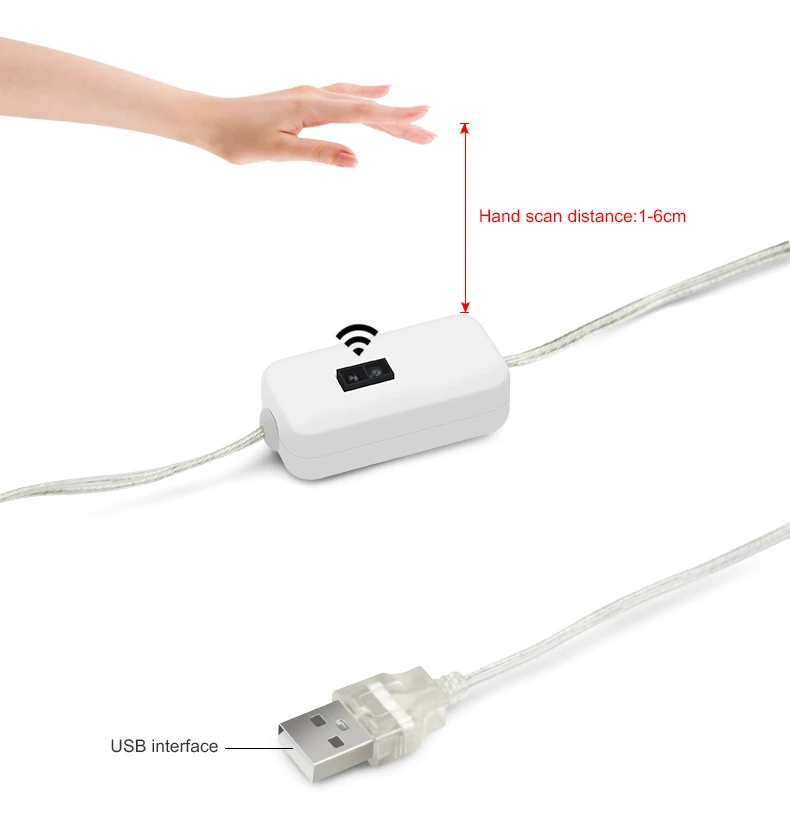 USB Светодиодная лента 5 в с датчиком ручного подметания, переключательный диод, лента, лента, сделай сам, шкаф/ТВ ПОДСВЕТКА/гардероб, украшение для дома