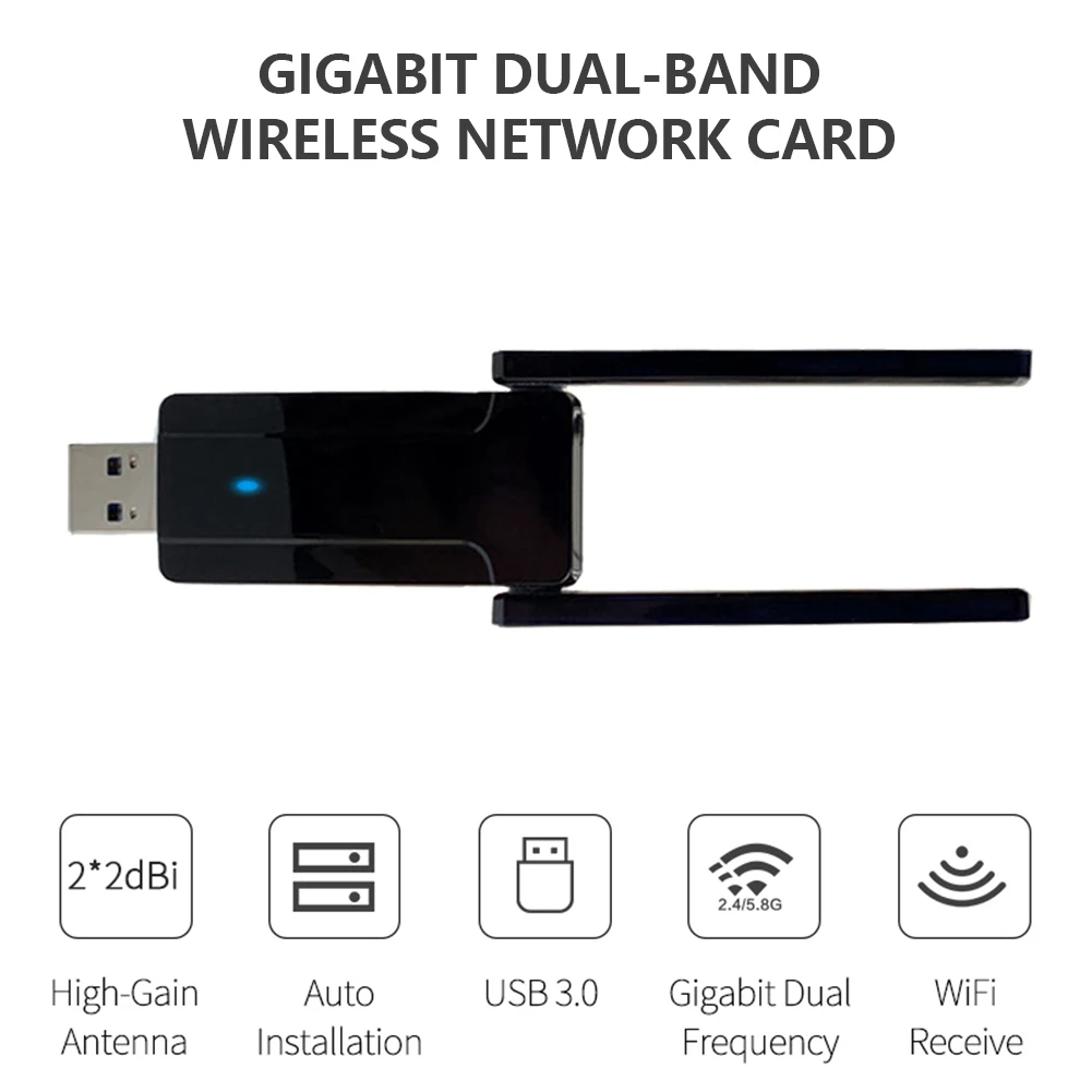 

Wireless WiFi Receiver 1200M Rtl8812bu USB Dual Band Gigabit Network Card wi-fi High Speed Antenna Wifi Adapter