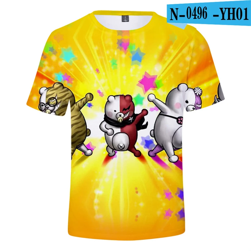 Футболка с изображением милого медведя монокумы 3D Забавные футболки для