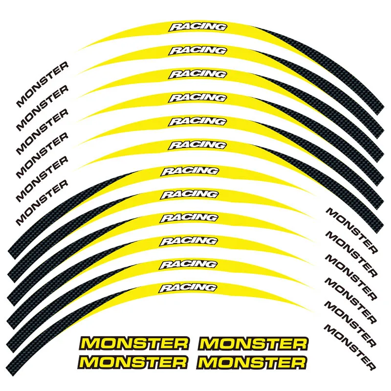 Новинка высокое качество 12 шт. наклейка на колеса мотоцикла светоотражающий обод