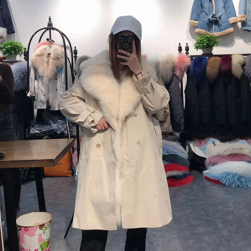 Женское зимнее пальто из натурального меха новинка 20119 модное стильное длинное