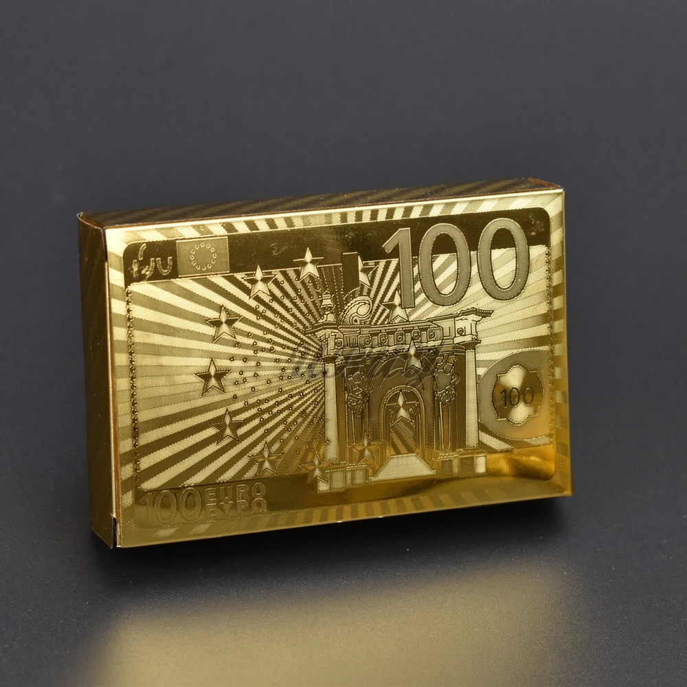 Водостойкие пластиковые карты золотого/серебряного цвета 100 500 евро дизайн
