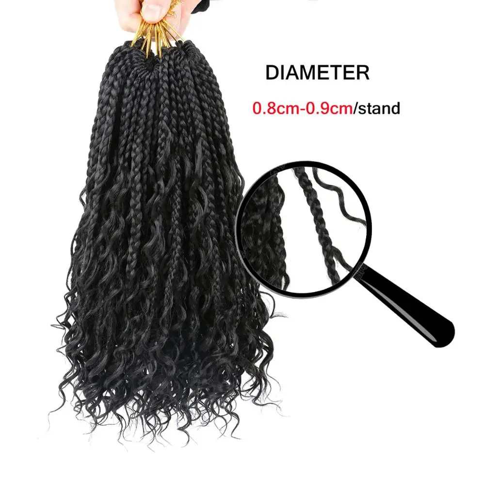 Косички для волос с кудрявыми концами косички богини вязания 3X богемные черных