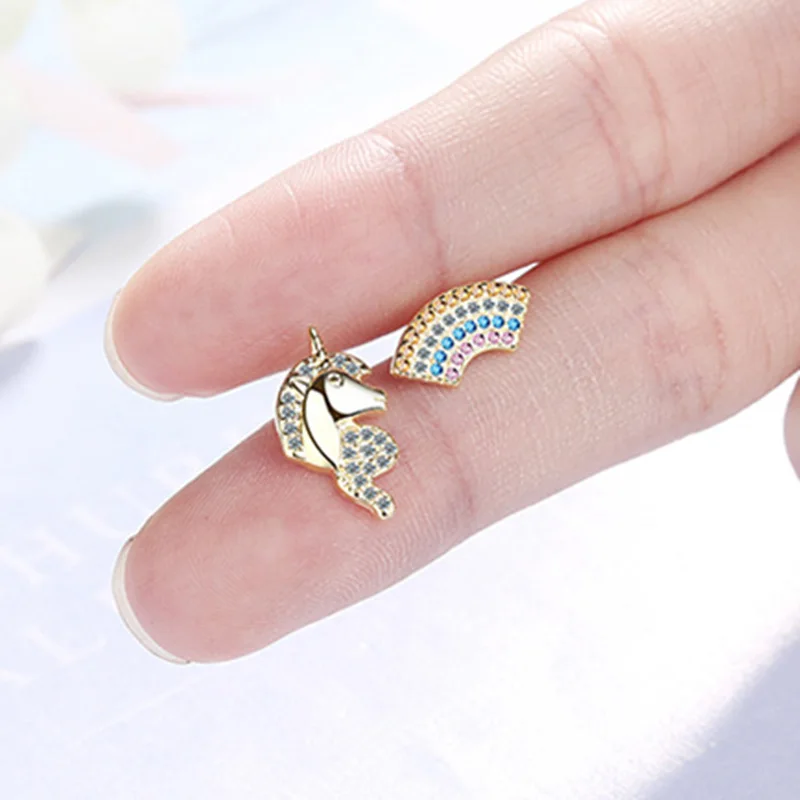 Женские сережки-гвоздики MEETSOFT с серебряным покрытием модные серьги-гвоздики