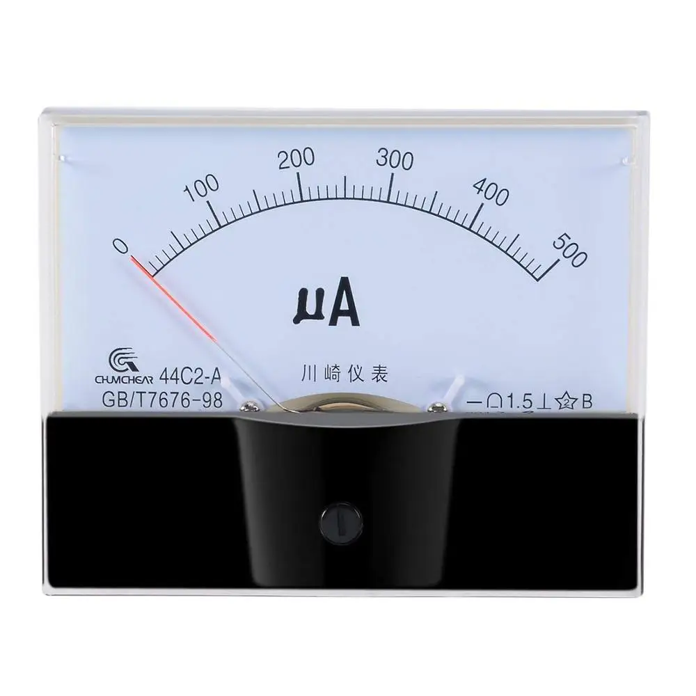 44C2-A DC 0-50uA 100uA 500uA тип указателя DC микро-Ампер метр класса 1,5 Аналоговый амперметр измерительный прибор с панелью