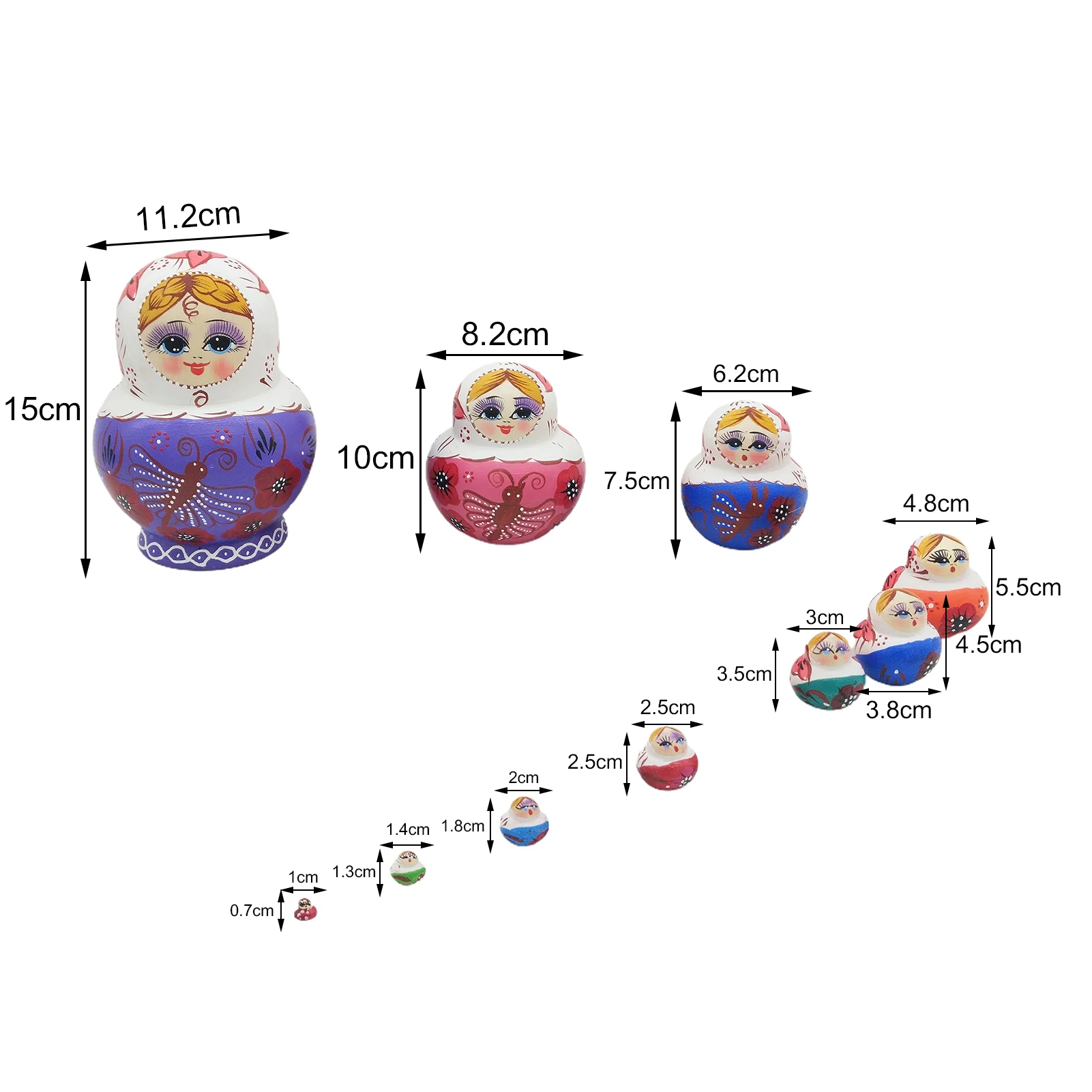 5/7/10 шт./компл. прекрасная Матрешка деревянные куклы-гнездики русская ручная