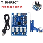 Усилитель TISHRIC PCI Express, Райзер с 1 на 4 1X PCI-E PCIE USB 3,0 Hub 16x, переходник для видеокарты, адаптер для майнинга BTC