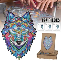 unique wooden jigsaw puzzles mysterious wolf puzzle gift for adults kids educational puzzle fabulous gift interactive games