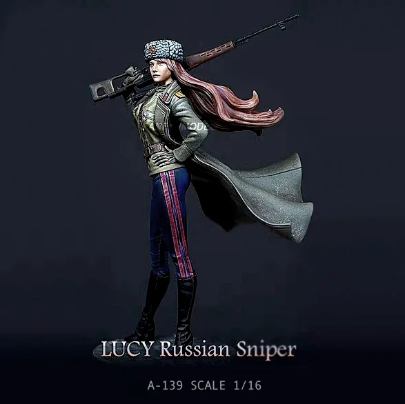 

1/16 Resin Figure Kits Caucasian female sniper soldier resin soldier self-assembled A-139